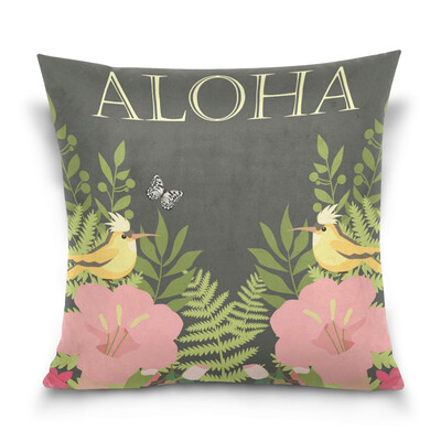 

ALAZA 16 X 16 inch Pillow Case Decorative Cushion Cover Aloha Tropical Pattern Pillowcase