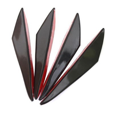 

4 pcs Universal Car Front Bumper Fin Splitter Spoiler Air Knife Canard Valence Paste Type for Repair Maintenance Decoration