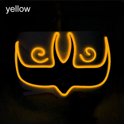 

EL Wire LCold Light Mask Upper Face Covered Battery Powered Glowing Cosplay Costume for Halloween Party Supplies Christmas