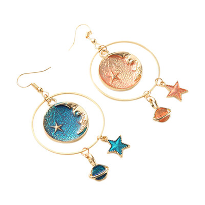 

Dreamy Less Blue Planet Personality Temperament Tassel Stud Earrings