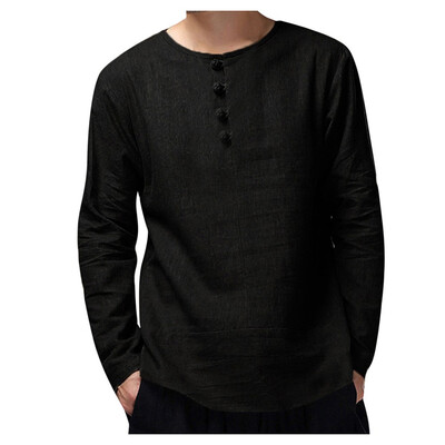 

Toponeto Mens Fashion New Autumn Winter Solid Color Casual Long-Sleeved Blouse Top