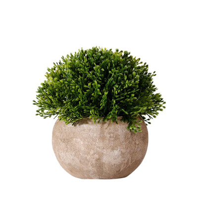 

Simulation Plastic Plant Artificial Green Plant Fake Bonsai Potted For Short Needle Grass Festive Party Decorative Crafts