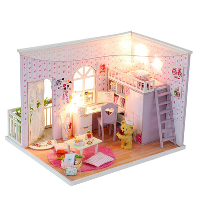 

YIWULA3D Wooden DIY Miniature House Furniture LED House Puzzle Decorate Creative Gifts