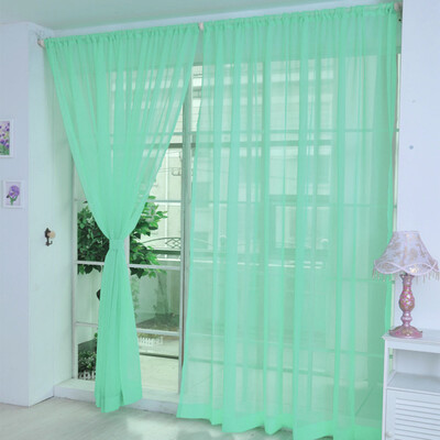 

Siaonvr 1 PCS Pure Color Tulle Door Window Curtain Drape Panel Sheer Scarf Valances