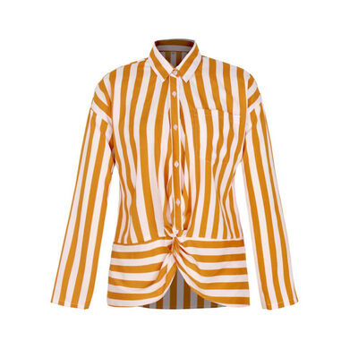 

Women Autumn Blouse Casual Loose Stripe Long Sleeve Shirt Concise All-match Button Lapel Shirts Office Lady Tops