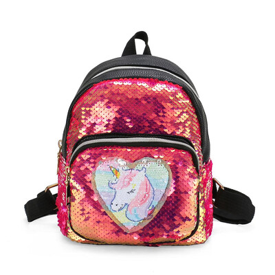 

Kids Bling Sequins Bags Unicorn Backpack Fashion Glitter Cute Laser Pu Leather Travel Backpack Girls Mini Bag