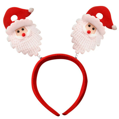 

Christmas Headband With Cartoon Deer Santa EIlk Pattern For Christmas Decoration Props And Christmas Party Decoration Supplies