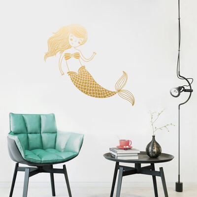 

Mermaid Swimming out of Water Silhouette Wall Stickers Waterproof Bathroom Shower Room Wall Stick Art decors