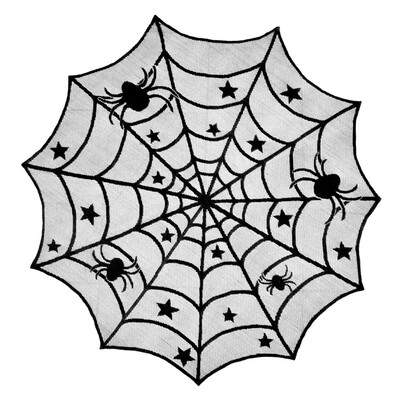

Halloween Party Decoration Black Spiderweb Tablecloth Home Dining Table Lace Mesh Table Cloth Cover