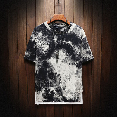 

Toponeto Mens Summer New Style Fashion Printed Tie-Dyed Fake Two Blouse Comfortable Top
