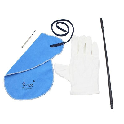 

Flute Cleaning Kit Set with Cleaning Cloth Stick Screwdriver Gloves