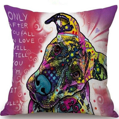 

1PCS European&American style oil painting dog cat linen pillow pillowcase