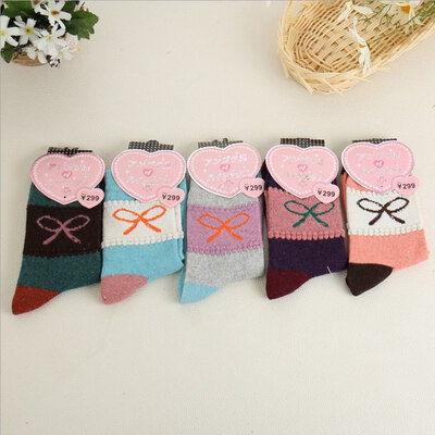 

5 Pairs Wool Stocking Christmas Deer Casual Warm Winter Knit Wool Socks Casual Sports Socks Winter