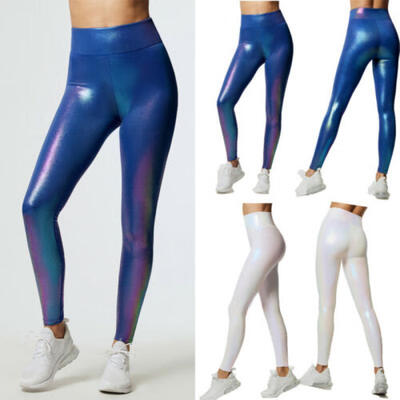 

High Waist Fitness Legging Women Gym Workout Push Up Glitter Yoga Trousers UK