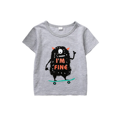 

Kids Boys Cotton Animal Small Monster Print Tops Blouse T-shirtShorts Casual Short Sleeve Outfits Sets