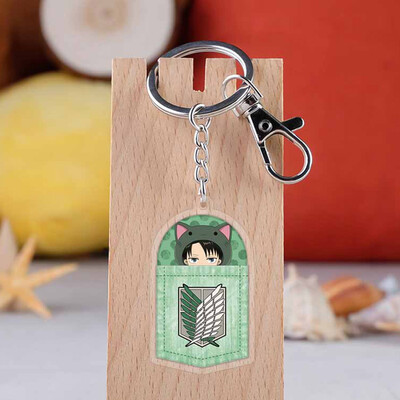 

Attack On Titan Anime Acrylic Double-sided Transparent Keychain Cute Pendant