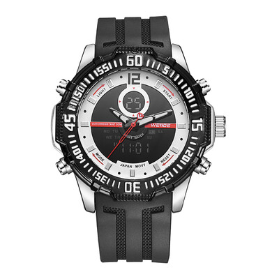 

WEIDE WH6105 Dual Display Quartz Digital Men Watch Multifunctional Sports 3ATM Waterproof Big Dial Large Face Stopwatch Timer Week