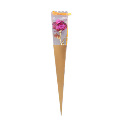 

Valentines Day Creative Gift 24K Foil Plated Rose Gold Flower Forever lovers Rose Artificial Flowers Wedding Decor