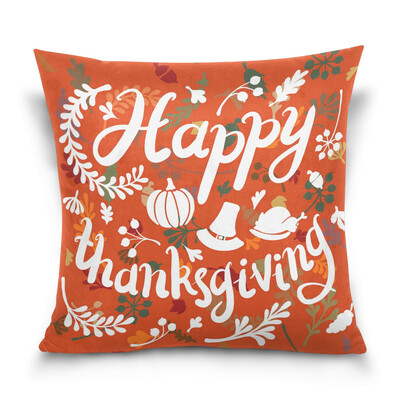 

ALAZA Thanksgiving Throw Pillow Cover 16 X 16 inch Cushion Cover with Pattern Of Thanksgiving Printed Pillowcase