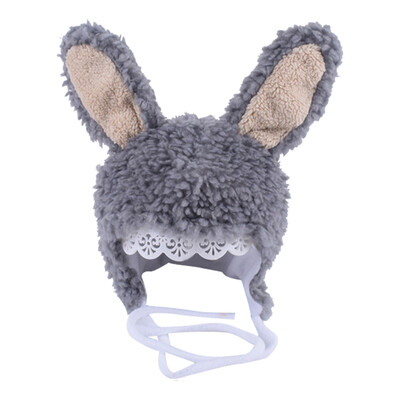 

Kids Girls Boys Baby Rabbit Ear Design Hats Winter Newborn Cute Warm Knitted Hemming Caps