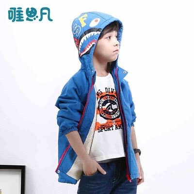 

Childrens wear boys jacket autumn&winter wear new shirt plus velvet thick coat cardigan big children winter baby