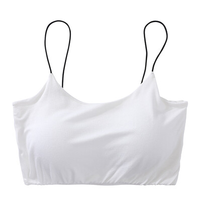 

Womens Solid Color Bra Backless Bra Top Breathable Chest Pad Thin Shoulder Strap