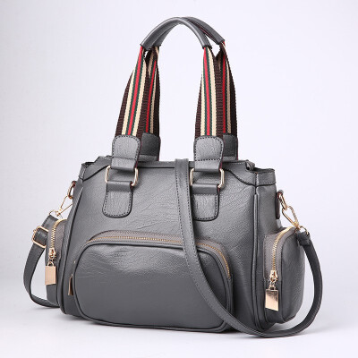 

LKX Free Shipping Women High Capacity Boston Handbags In China Female Woman Pu Zipper Single Shoulder Top-handle Bags