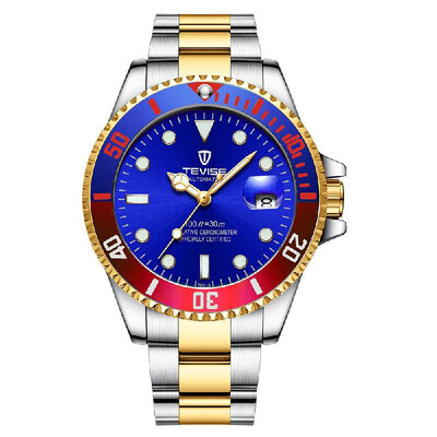 

TEVISE T801 High-quality Skeleton Automatic Men Mechanical Watch Moon Phase Stainless Steel Clock Mens Business Men Wristwatches R