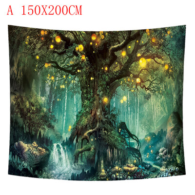 

Toponeto Tapestry Jungle Circle Fantasy Painting Tapestry Wall Tapestry Wall Decor Home Decor Beach Blanket