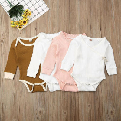 

US Newborn Baby Girls Clothes Long Sleeve Romper Jumpsuit Bodysuit Outfits Set A