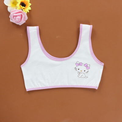 

Lovely Puberty Girls Summer Cartoon Print Seamless Training Bra Breathable Teenage Soft Cotton Underwear Drop Shipping