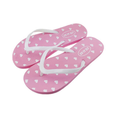 

Women Flip Flops 36-39 Size Beach Flat Slippers Summer Fashion Heart Print Female Lovely Sweet Shoes