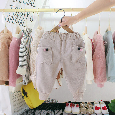 

Baby Girl pants Autumn Winter Cotton Solid Thicken Kids Pants Casual Trousers Infants Toddler Clothes Children Long Pant