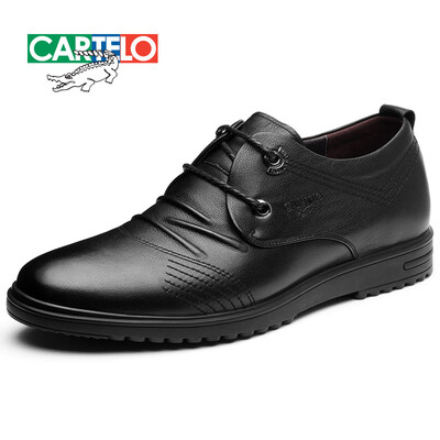 

Cartier crocodile CARTELO first layer cowhide straps comfortable non-slip driving increased mens business casual shoes men 10097 black 39