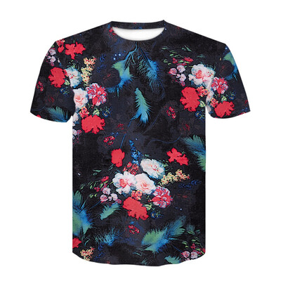 

Toponeto Fashion Mens 3D Printing Creative Round Neck Casual Short Shirts Top Blouse