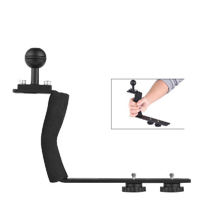 

Aluminum Alloy Diving Handle Tray Bracket Single Handheld Hand Grip Video Stabilizer Portable Balancer Holder with 14inch Screw &