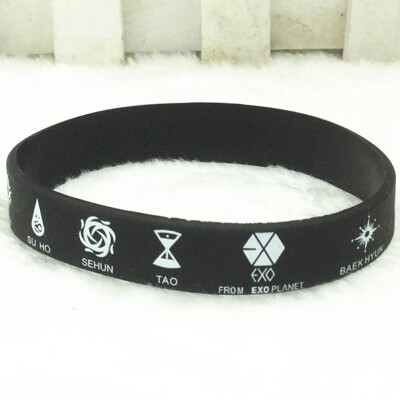

E x o Sport Silicone Bracelets & Bangles Fashion Wristbands For Women Men Fans Jewelry Gifts