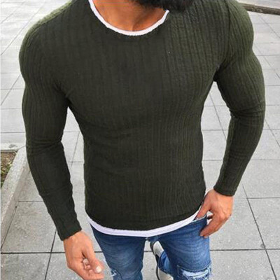 

Mens Casual Sweater Slim Fit Knit Pullover Crewneck Long Sleeve Tops Work Light