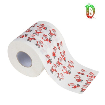 

Christmas Roll Paper Printed Bath Toilet Paper Santa Claus Tissue Paper Xmas Decor Tissue Roll
