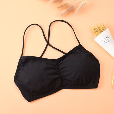 

Seamless Women Bras Solid Color Cross Beauty Back Bottom Wrapped Chest Sexy Tube Top Wire Free Anti-light Girl Underwear