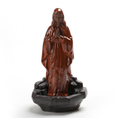 

Ceramic Jesus Christ Virgin Mary Statue Figurine Backflow Incense Holder Incense Burner Stick Censer 10PCS Incense Cones