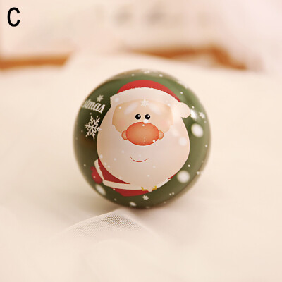 

Gobestart Tinplate Round Ball Boxes Galaxy Santa Tree Hanging Decorations Party