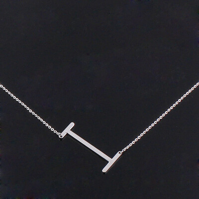 

Alphabet Necklace Silver Plated Initial Letter Alphabet A - Z Choker Pendant