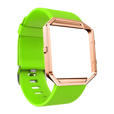

〖Follure〗Silicon Bracelet Watch Band Wrist Strap With Metal Frame For Fitbit Blaze