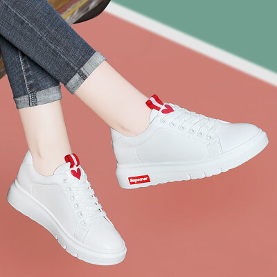 

Gucci Tianlun Ms Korean fashion simple&simple student belt with thick bottom low to help sports&leisure white shoes 9272 red 36