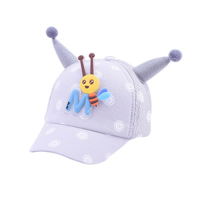 

Breathable Baby Kids Boys Girls Children Cotton Caps Hats Child Adjustable Sun Protection Cute Cartoon Bee Print Casual Visors