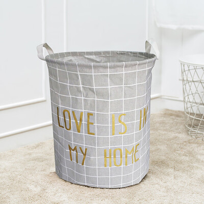 

JPGIF Waterproof Canvas Laundry Clothes Basket Storage Basket Folding Storage Box A