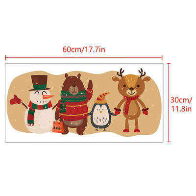 

Cartoon Christmas Snowman Elk Wall Sticker Removable Window Door Glass Decal Self-Adhesive Stickers Kids Room Wall Decal