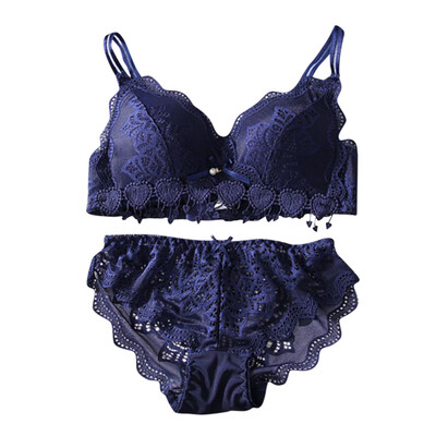 

Lace Pendant Decoration Womens Underwear Set Fashion Sexy Hollow Shoulder Strap Bra Briefs Set