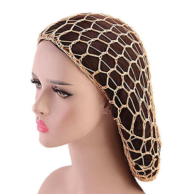 

12 Colors Women Ladies Soft Mesh Hair Net Crochet Cap Solid Color Snood Sleeping Cap